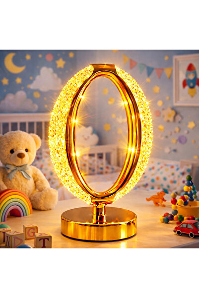 kialed Masa Lambası Kristal Halka