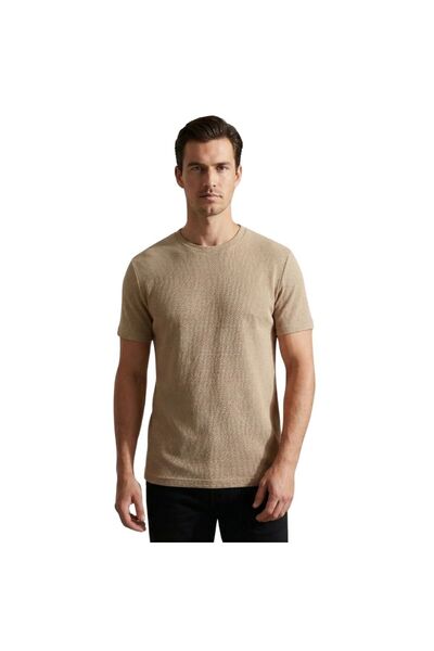 trender Tricou pentru bărbați din Lycra Honeycomb Single Jersey 2639 VİZON