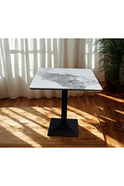 smart home Square Ceramic Cafe Table 80x80cm | Modern Coffee Table with Metal...