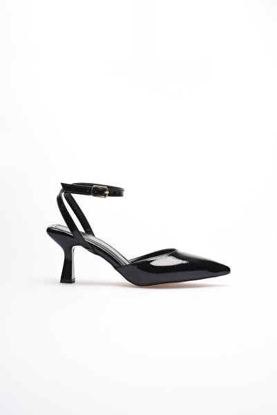 TRENDELLA Дамски черни лачени обувки с висок ток TR03MS01A