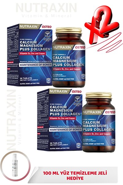 Nutraxin B-One Formula Calcium Magnesium Collagen 90 Tablet 2 ADET + 100ml Yü...