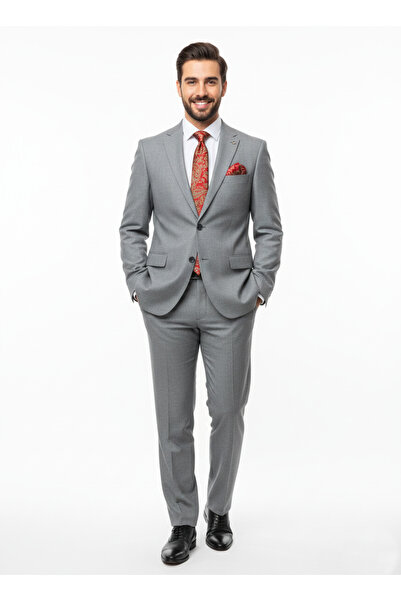 Presto Erkek 4 Drop Regülar Takım Elbise Füme 474-075