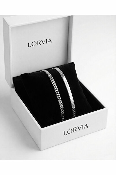 Lorvia Special Valentine's Day Set of 2 Stainless Steel Bracelets – Italian &...