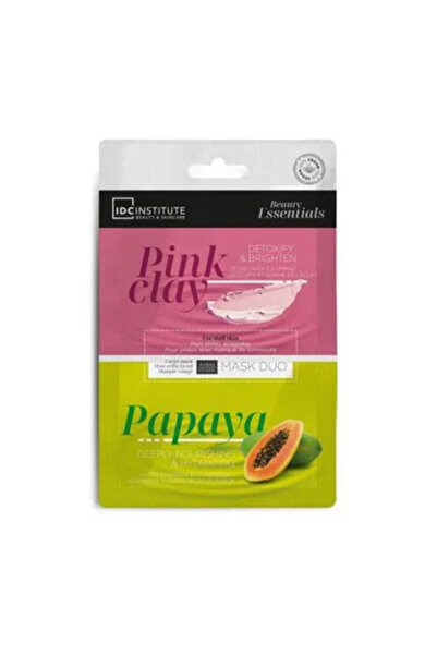 IDC Institute قناع الوجه الطيني الوردي لإزالة السموم (قطعة واحدة) وقناع الوجه...
