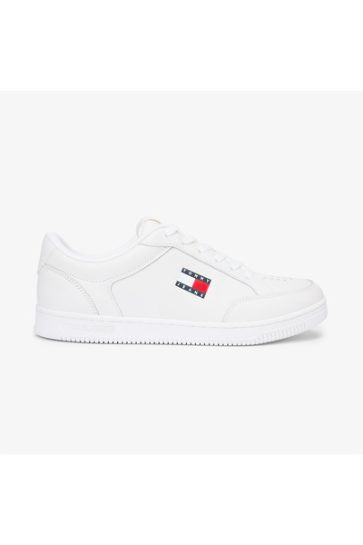 Tommy Hilfiger Мъжки бели спортни обувки и маратонки с дънки, дълги връзки и ...