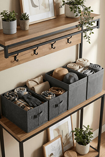 LUXWAY HOME 2 antracit kutije bez poklopca i 2 antracit pravougaonih organiza...