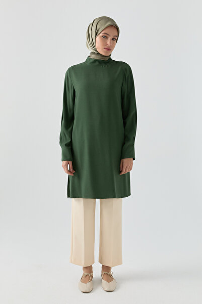 Tuğba Dik Yakalı Tunik - Yeşil
