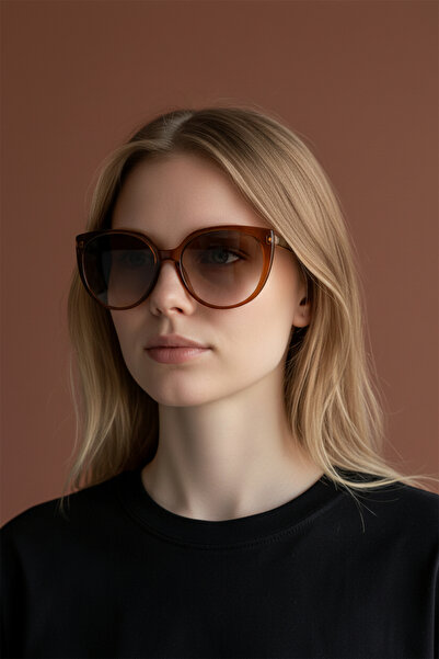 De Valentini Slanted Model Women's Bone Sunglasses