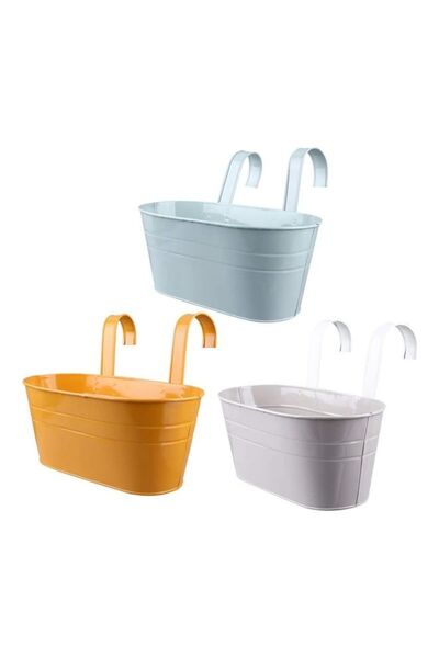 Aiwanto 3-Piece Hanging Flower Metal Pots Multicolour 21.5cm