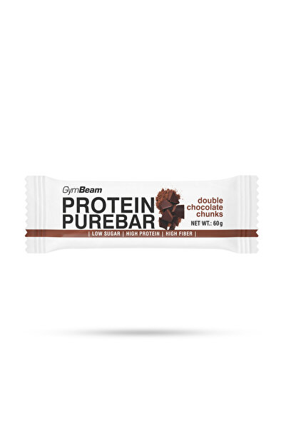 GymBeam Protein PureBar, 60 g, bucăți duble de ciocolată