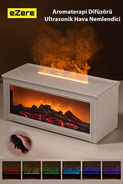 EZERE A4 Şömine Esintili Aromaterapi Difüzörü Ultrasonik Hava Nemlendici