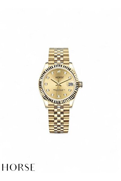 Generic Women's Waterproof Watch - Gold Bracelet and Gold Dial