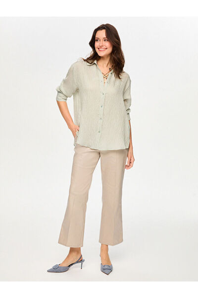 Faik Sönmez Kendinden Dokulu Viskon Gömlek S26GML016