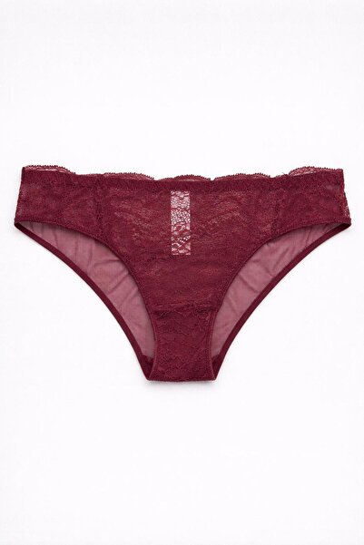 SCM LINGERIE Women's Burgundy Lace Panties