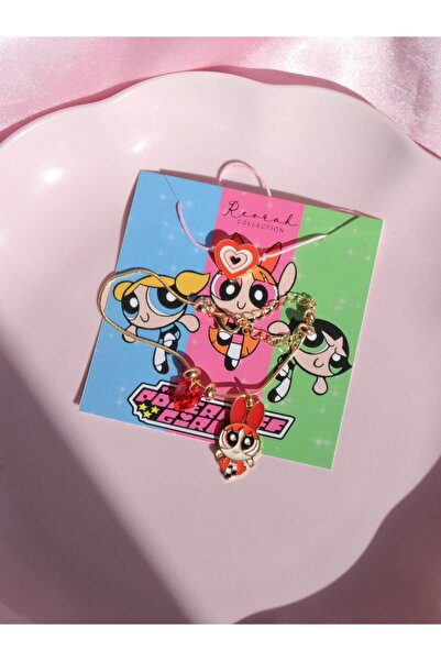 Reorah Collection Powerpuff Girls Heart Double Bracelet Set
