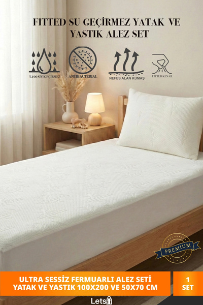Letsii Premium Liquid-Proof Single Mattress Cover + Pillow Cover Set |   Ultr...