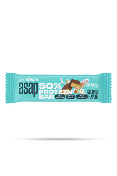 GymBeam Baton proteic ASAP 50%, 50 g, nucă de cocos