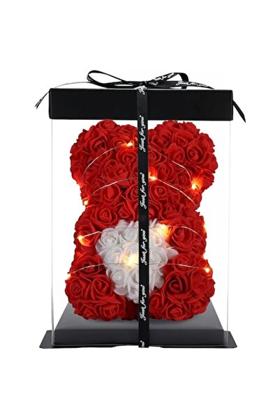 Karll Ruiwko Rose Bear, Red, 25 cm, Transparent Box