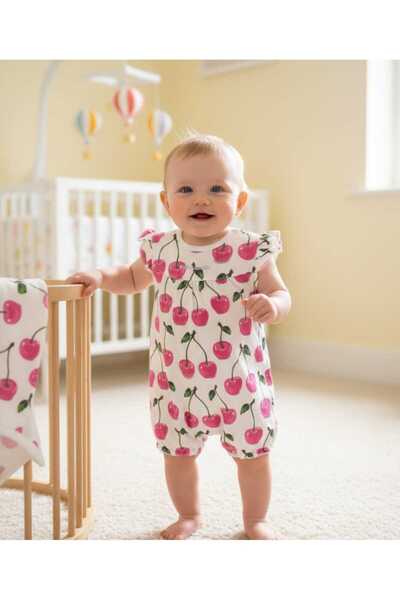 Pierre Cardin Sıfır Kol Çıtçıt Kapama Paça Bebek Şort Tulum