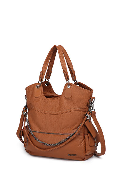 Solo Bag Wash Leather Chain Detailed Multi-Compartment Stylish Soft Leather S...