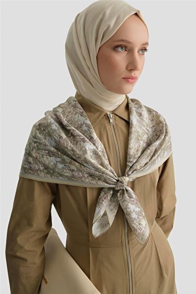 Armine Fermuar Detaylı Fitted Elbise Haki