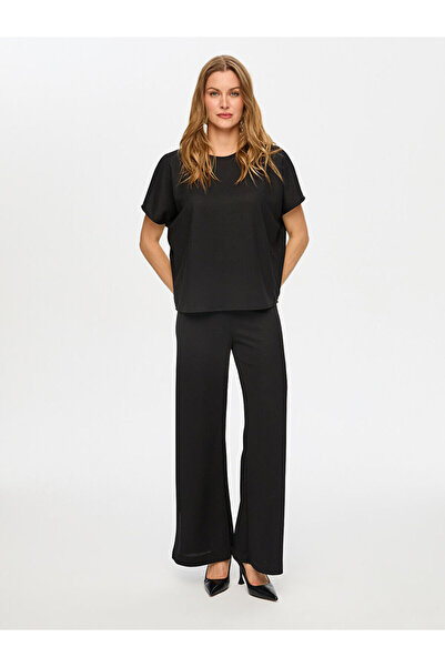 Faik Sönmez Triko Görünümlü Kısa Kol Örme Bluz S26BLZ033