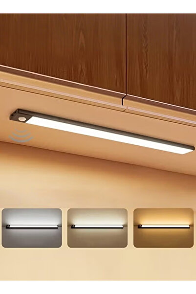 DIDA مصباح LED للخزائن بطول 30 سم، مزود بمستشعر، وإضاءة ثلاثية الألوان، وسطوع...