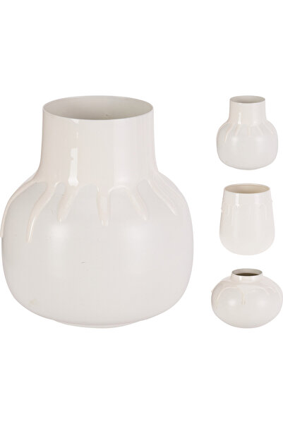 DecoDepot Ceramic vase, white