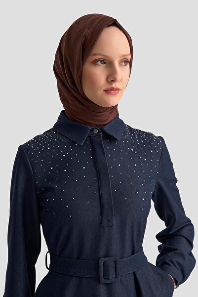 Armine Elbise 25KT905 İndigo