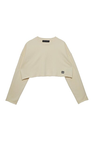Beauty Omelette Cream Bo Sport Crop Sweatshirt