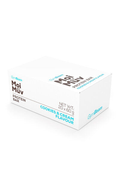 GymBeam Baton proteic MoiMüv, 20 x 60 g, fursecuri și cremă