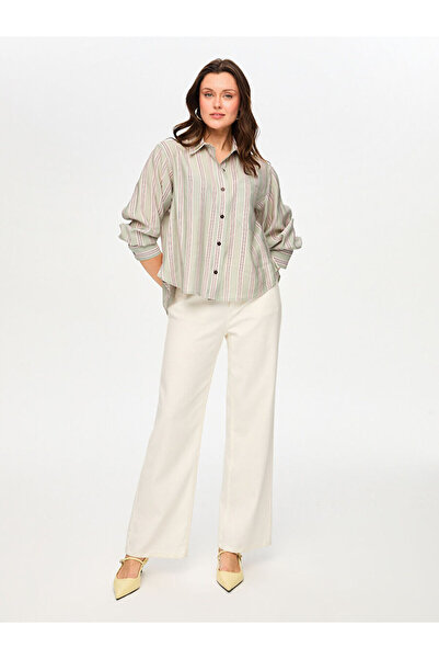 Faik Sönmez Çizgili Viskon Gömlek S26GML008