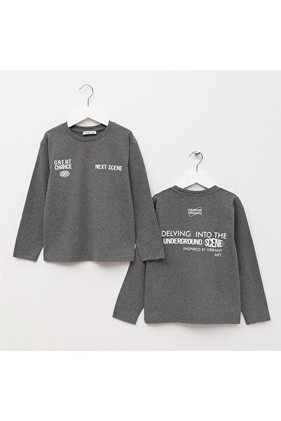 WANEX Boy's Long Sleeve Slim T-Shirt - 17143 - Anthracite