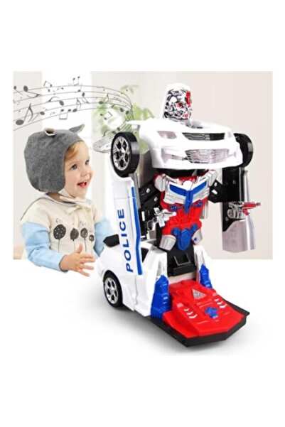 OEM Police Transformer Robot Car with Sounds and Lights, 21 cm, 3 years+