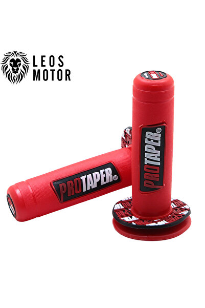 LEOS MOTOR Protaper Motosiklet Elcik Takımı Kırmızı - Her Motora Uyumlu - Uni...