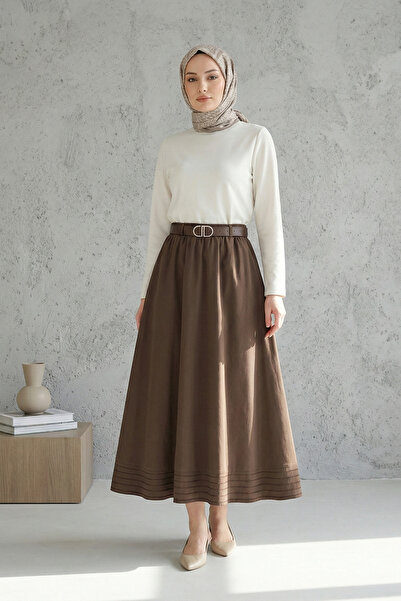 Kirazgym Fusta de damă cu tiv încrețit, talie elastică, căptușită, din țesătu...