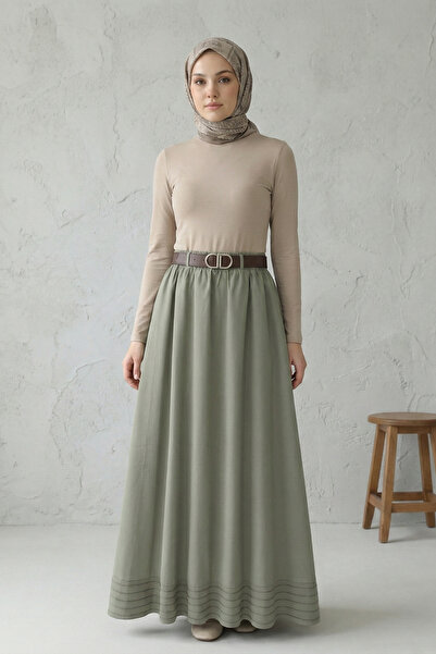 Kirazgym Women's Skirt with Elastic Waist and Lining, Soft Gabardine Fabric S...