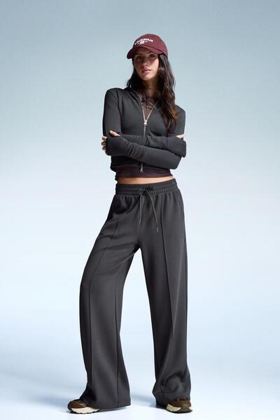 Bershka Yumuşak wide leg pantolon