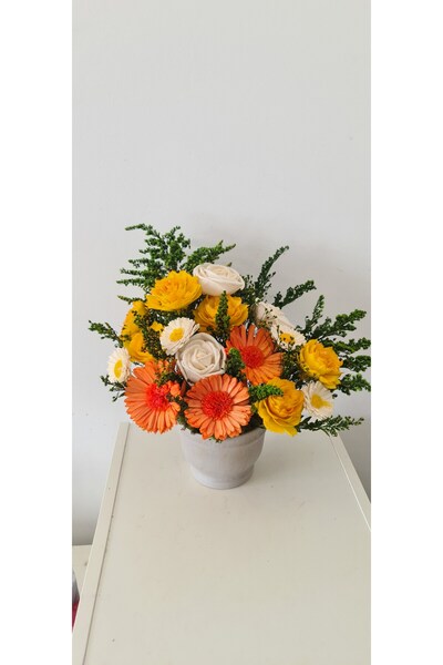 Yellow Tulip Spring arrangement March 1/March 8/anniversary, immortal sola fl...