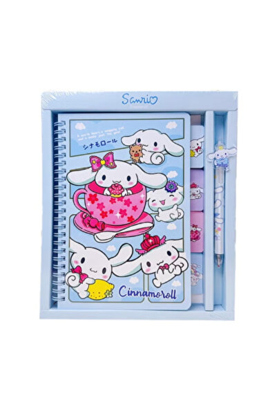 SANRIO دفتر ملاحظات بتصميم سينامورول كرتوني لطيف مع قلم - مجموعة دفتر يوميات ...