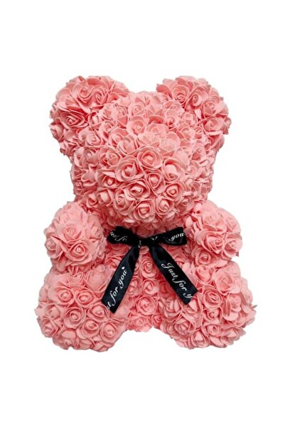 OEM Ursuleț roz decorat cu trandafiri din spumă