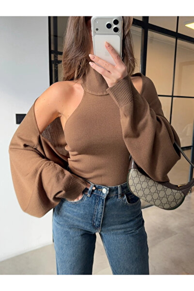 My Blog Milky Brown Knitwear Bolero Set - 601117