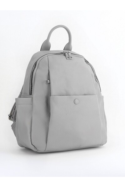 NO NAME Women's backpack, gray eco-leather
