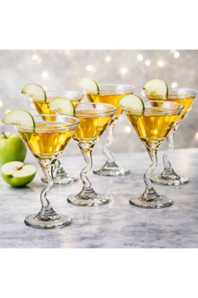 John Libbey & Co Ltd 🍏 Libbey Twisted Design Glass Cocktail Set – 12 Elegant...