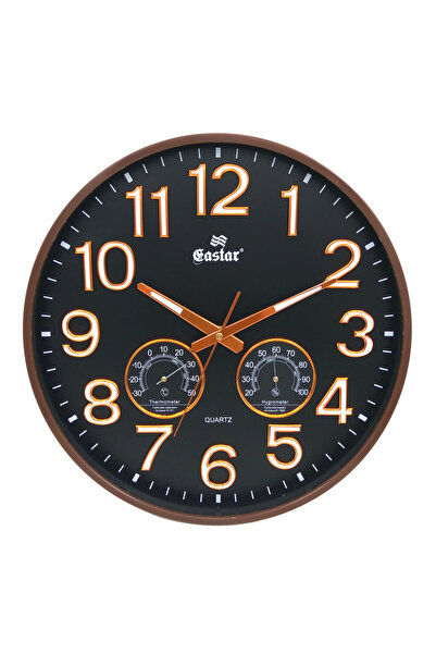 Eastar A3219 Black Fosforlu Sessiz Duvar Saati (38 cm)
