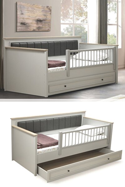 Moderniya Mobilya MDF Korkuluklu Nexus Yavrulu Çekmeceli Karyola 100x200