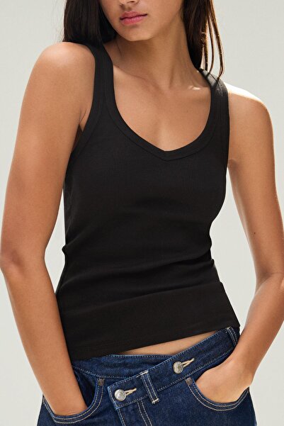 Bershka Fitilli temel askılı tişört