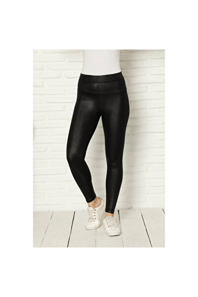 Narnuga Mi̇ray- Women's Leather Leggings Black