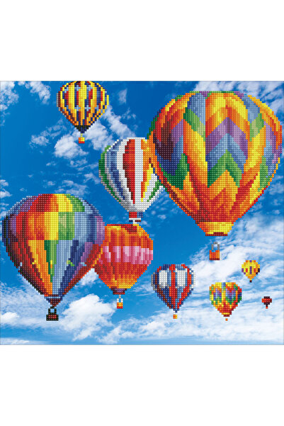 diamond dotz Tablou cu diamante – Baloane zburătoare, 40 x 37 cm