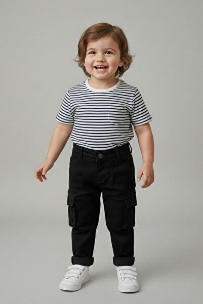 Jack Lions بنطلون جاكليونز ناعم للرجال الصغار من عمر 1-5 سنوات، لون أسود